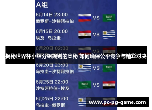 揭秘世界杯小组分组规则的奥秘 如何确保公平竞争与精彩对决