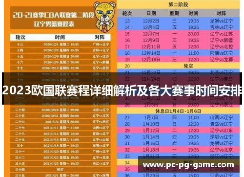 2023欧国联赛程详细解析及各大赛事时间安排